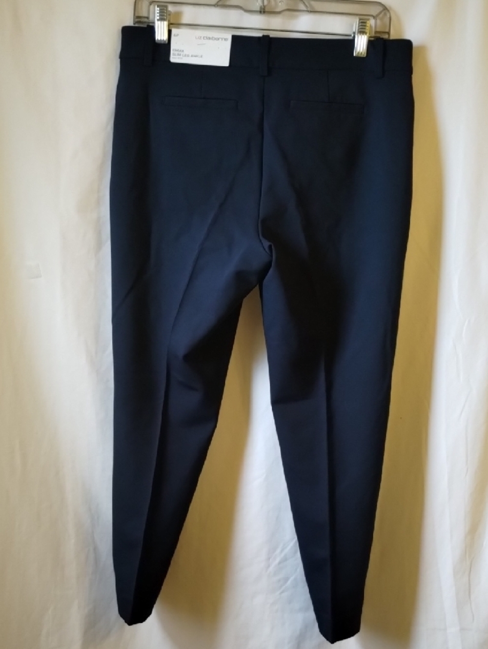 Liz Claiborne Navy Cropped Tailored Ankle Pants - Picture 3 of 12